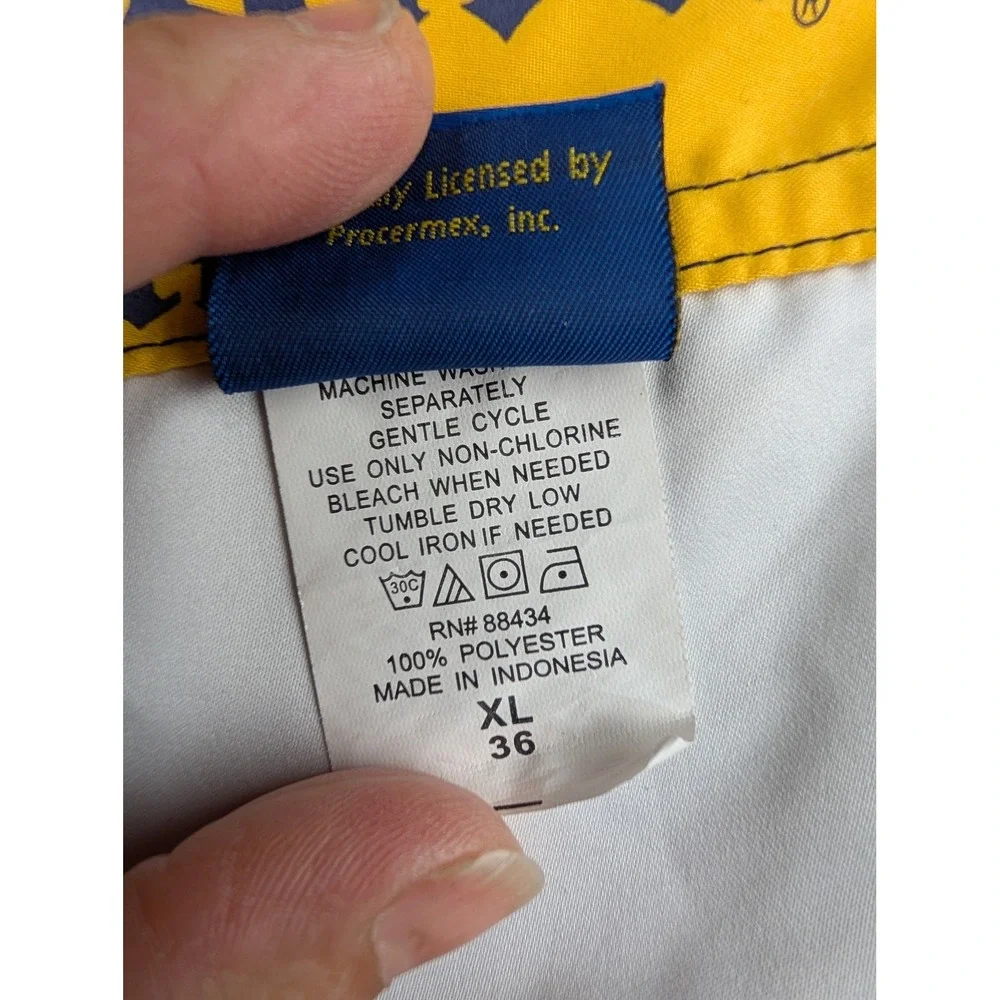 Corona Extra Mens Board Shorts Blue White Yellow Swim Trunks Size‎ XL 36